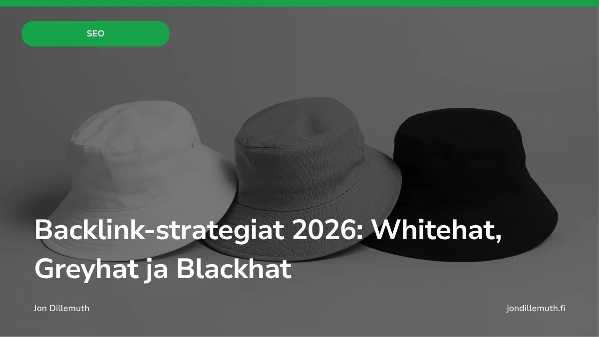Backlink-strategiat 2026: Whitehat, Greyhat ja Blackhat