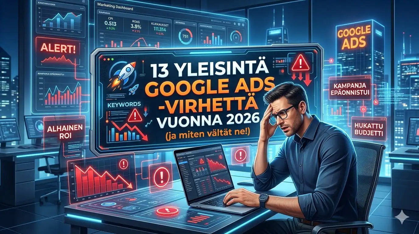 13 yleisintä Google Ads -virhettä vuonna 2026
