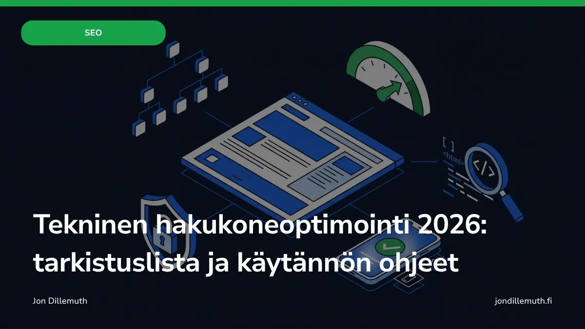 Tekninen hakukoneoptimointi 2026: tarkistuslista ja käytännön ohjeet